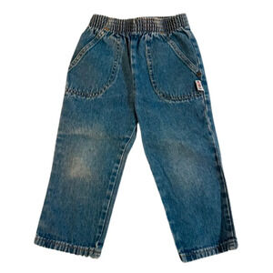Vintage Kids Okie Dokie Medium Wash Denim Elastic Waist Jeans Size 3T